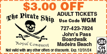 Discount Coupon for The Pirate Ship at John&#39;s Pass